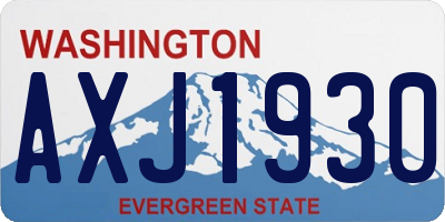 WA license plate AXJ1930