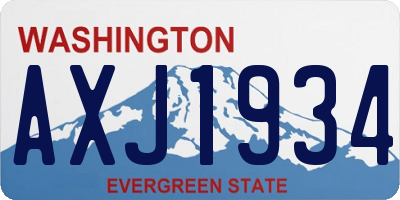 WA license plate AXJ1934