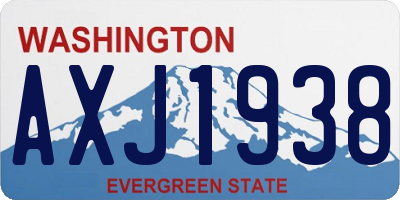 WA license plate AXJ1938