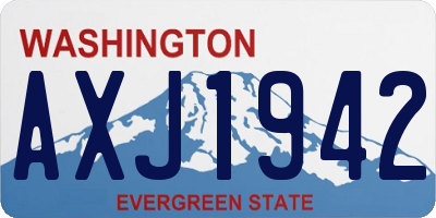 WA license plate AXJ1942
