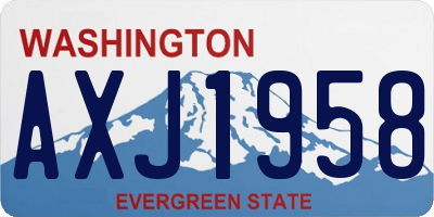 WA license plate AXJ1958