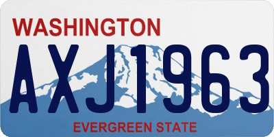 WA license plate AXJ1963