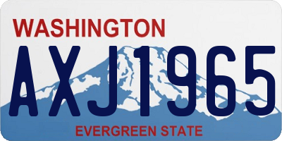 WA license plate AXJ1965