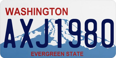 WA license plate AXJ1980
