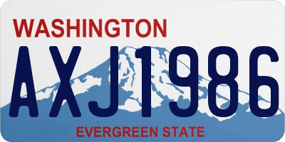 WA license plate AXJ1986