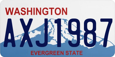 WA license plate AXJ1987