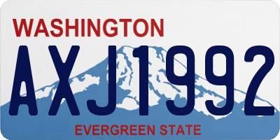 WA license plate AXJ1992