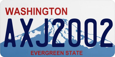 WA license plate AXJ2002