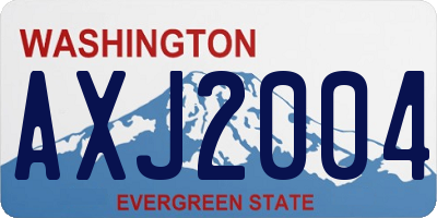 WA license plate AXJ2004