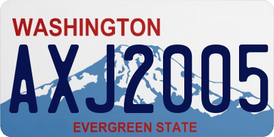 WA license plate AXJ2005