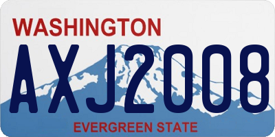 WA license plate AXJ2008