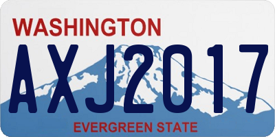 WA license plate AXJ2017