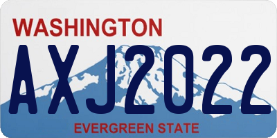 WA license plate AXJ2022