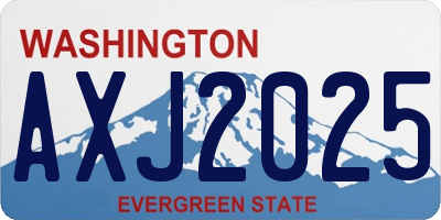 WA license plate AXJ2025