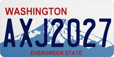WA license plate AXJ2027