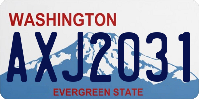 WA license plate AXJ2031