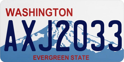 WA license plate AXJ2033