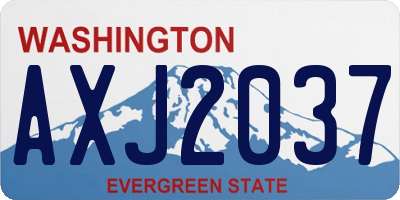 WA license plate AXJ2037