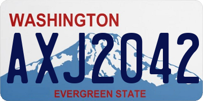 WA license plate AXJ2042
