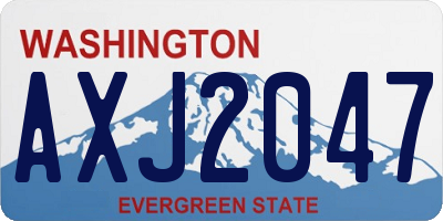 WA license plate AXJ2047
