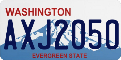 WA license plate AXJ2050