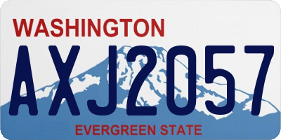 WA license plate AXJ2057