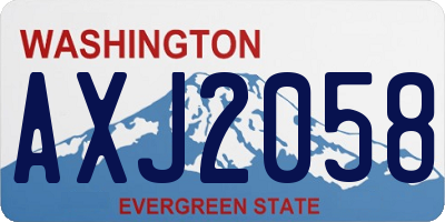 WA license plate AXJ2058
