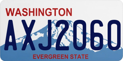 WA license plate AXJ2060