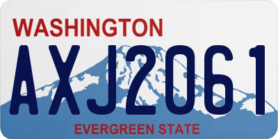 WA license plate AXJ2061