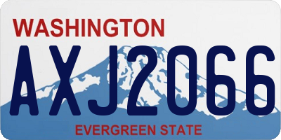 WA license plate AXJ2066