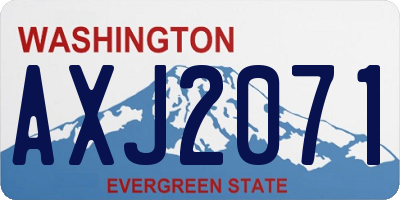 WA license plate AXJ2071