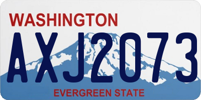 WA license plate AXJ2073