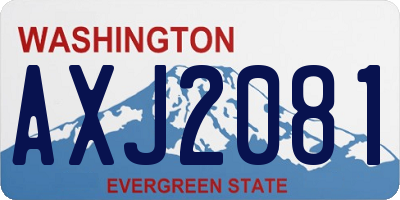 WA license plate AXJ2081