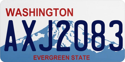 WA license plate AXJ2083
