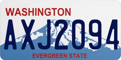 WA license plate AXJ2094