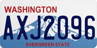 WA license plate AXJ2096