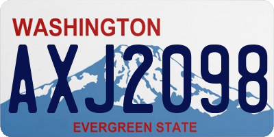 WA license plate AXJ2098