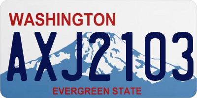 WA license plate AXJ2103