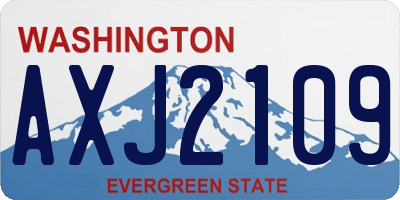 WA license plate AXJ2109