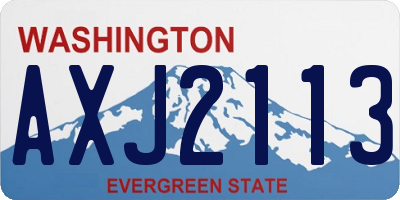 WA license plate AXJ2113