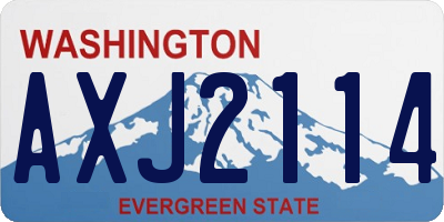 WA license plate AXJ2114