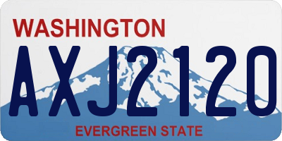 WA license plate AXJ2120