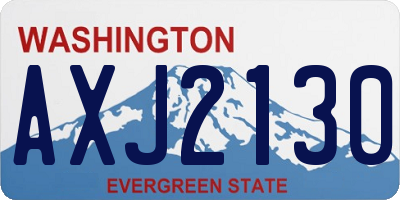 WA license plate AXJ2130
