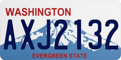 WA license plate AXJ2132