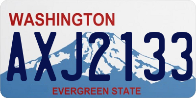 WA license plate AXJ2133