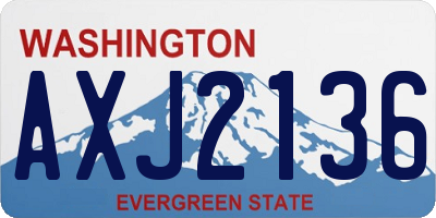 WA license plate AXJ2136