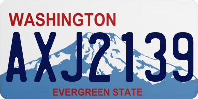 WA license plate AXJ2139