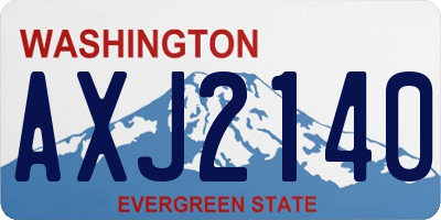 WA license plate AXJ2140