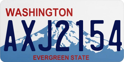 WA license plate AXJ2154