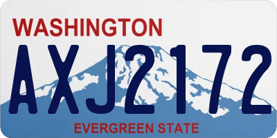 WA license plate AXJ2172